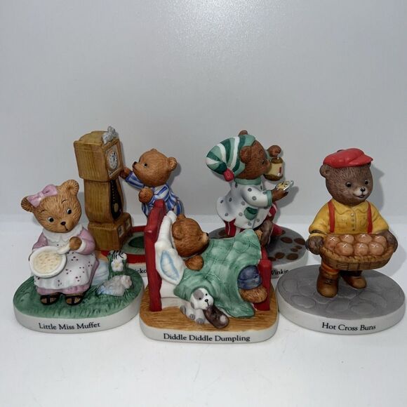 1994 Nursery Rhyme Bears Bronson Stevenson Figurines Lot Of 5 - No Boxes - Picture 1 of 16